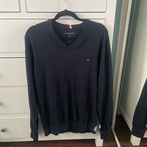 Tommy Hilfiger Men's Dark Blue V-Neck Sweater